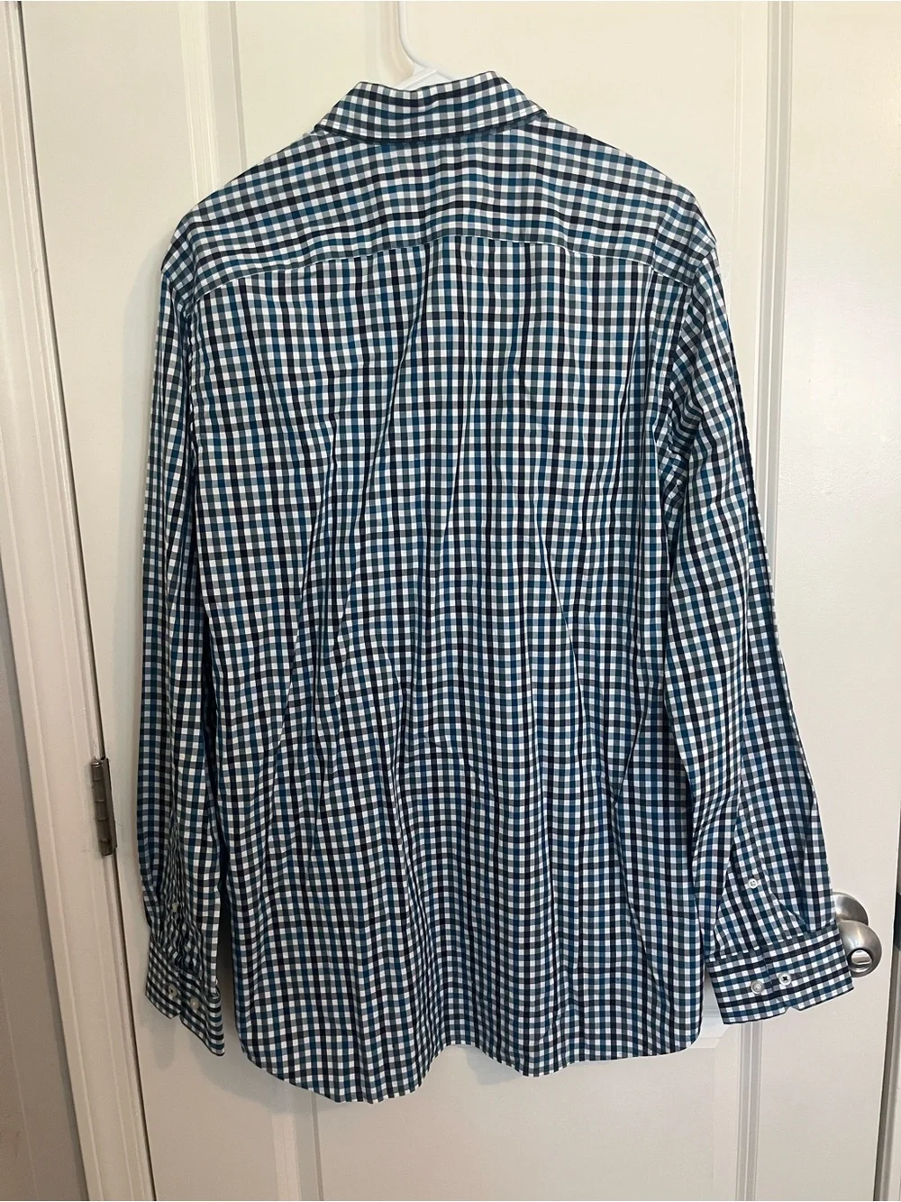 Banana Republic Men's Navy & White Gingham Button-Down Shirt